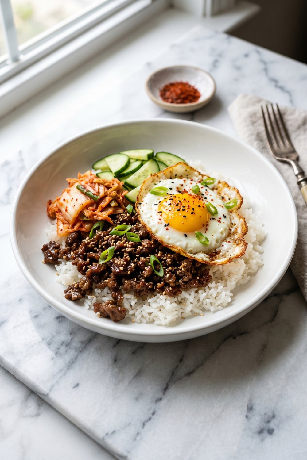 Korean Ground Beef Rice Bowls hero shot