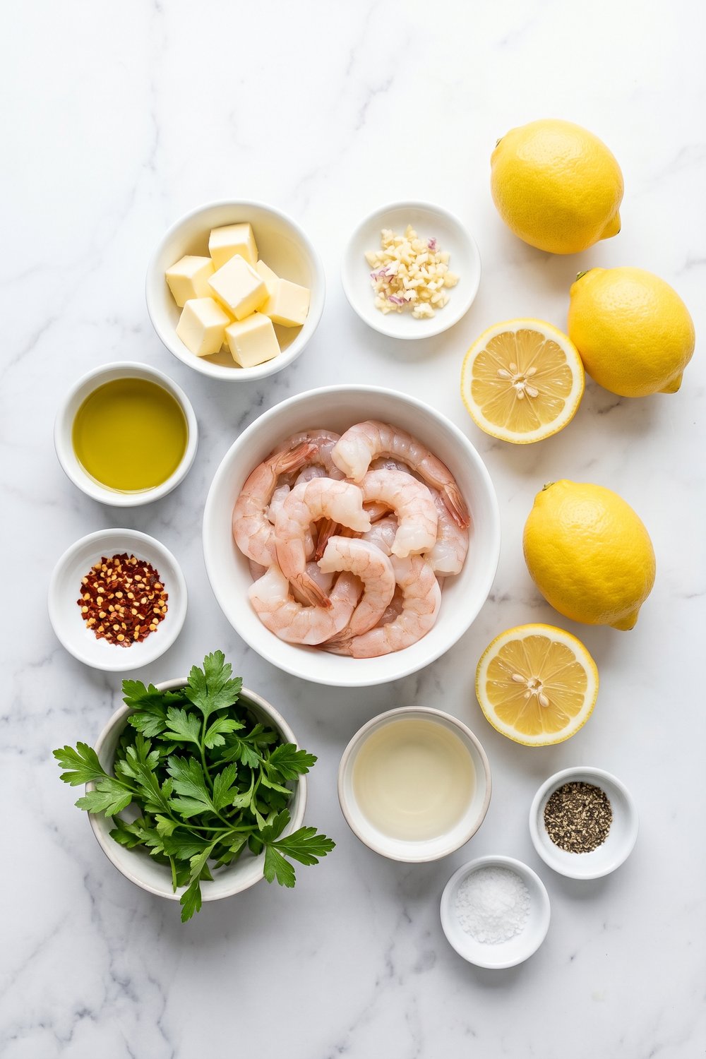 Ingredients for Lemon Garlic Butter Shrimp