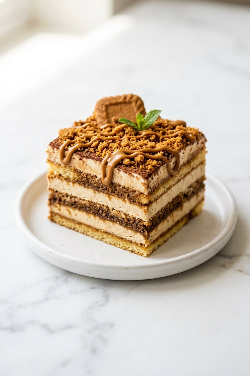 Close up of Lotus Biscoff Tiramisu