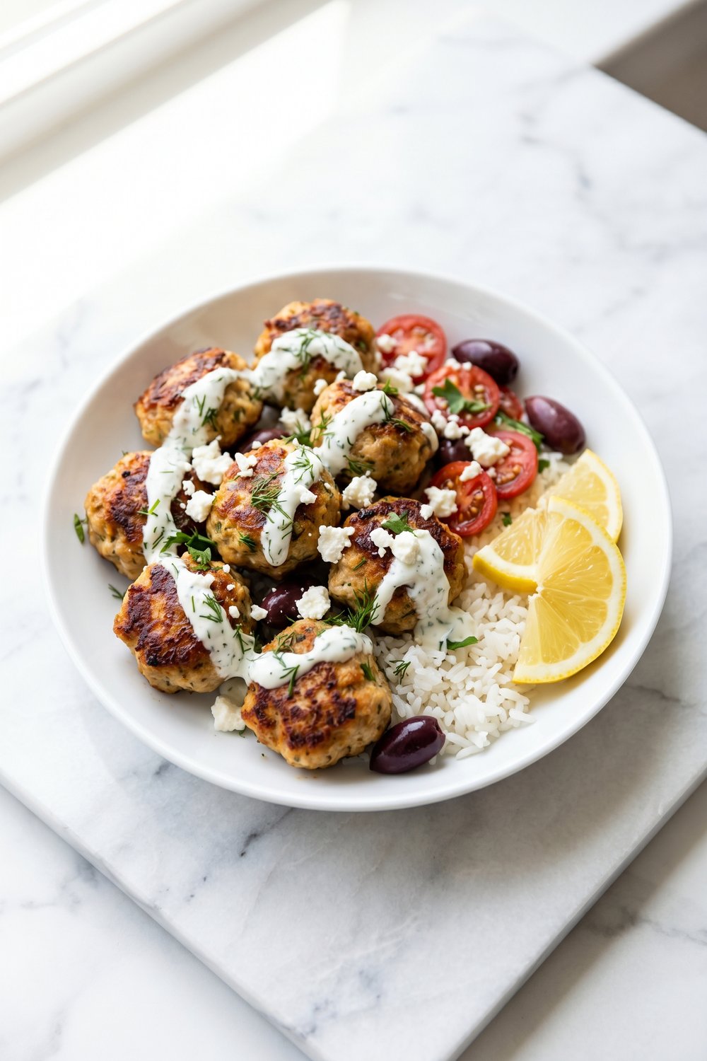 Mediterranean Turkey Meatballs hero shot