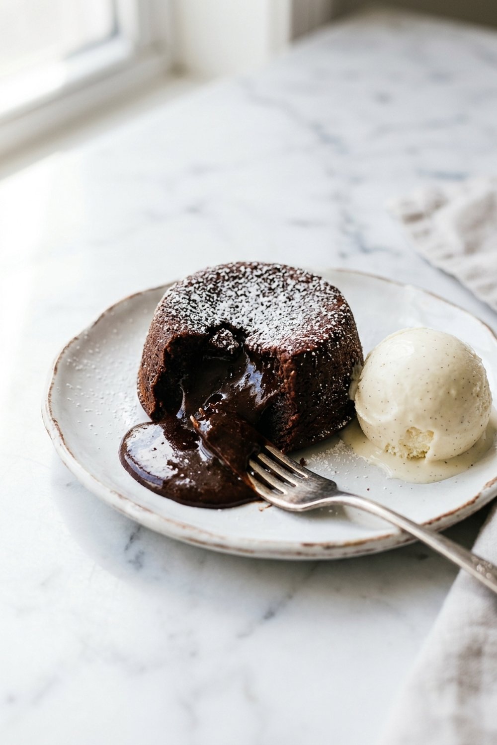 Close up of Mini Chocolate Lava Cakes