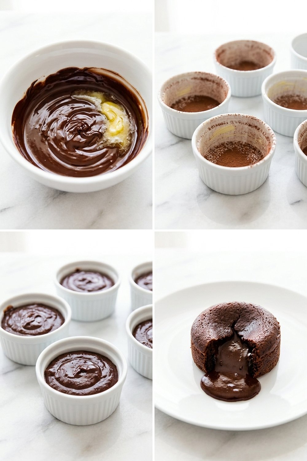 Step by step for Mini Chocolate Lava Cakes