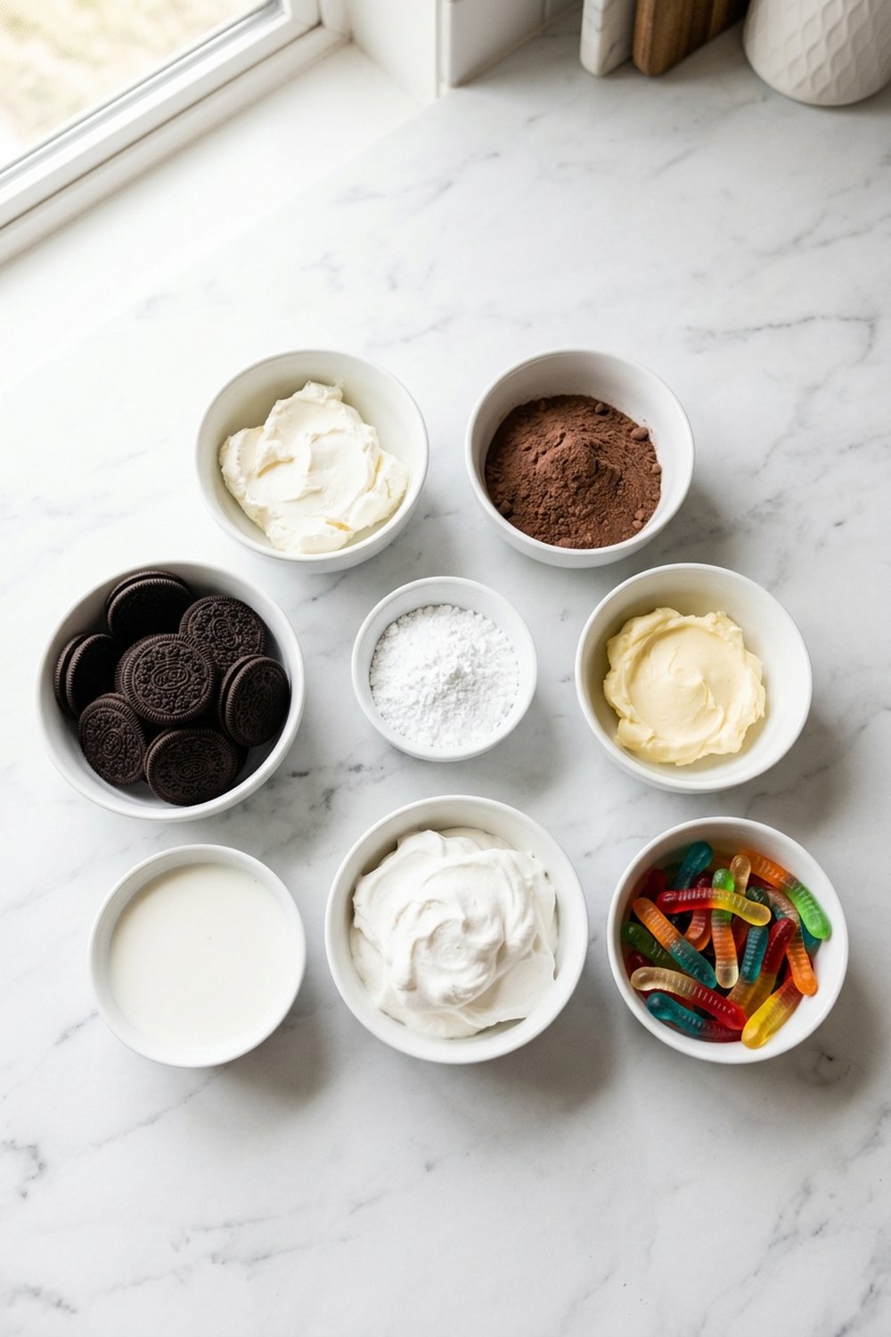 Ingredients for Oreo Dirt Cake