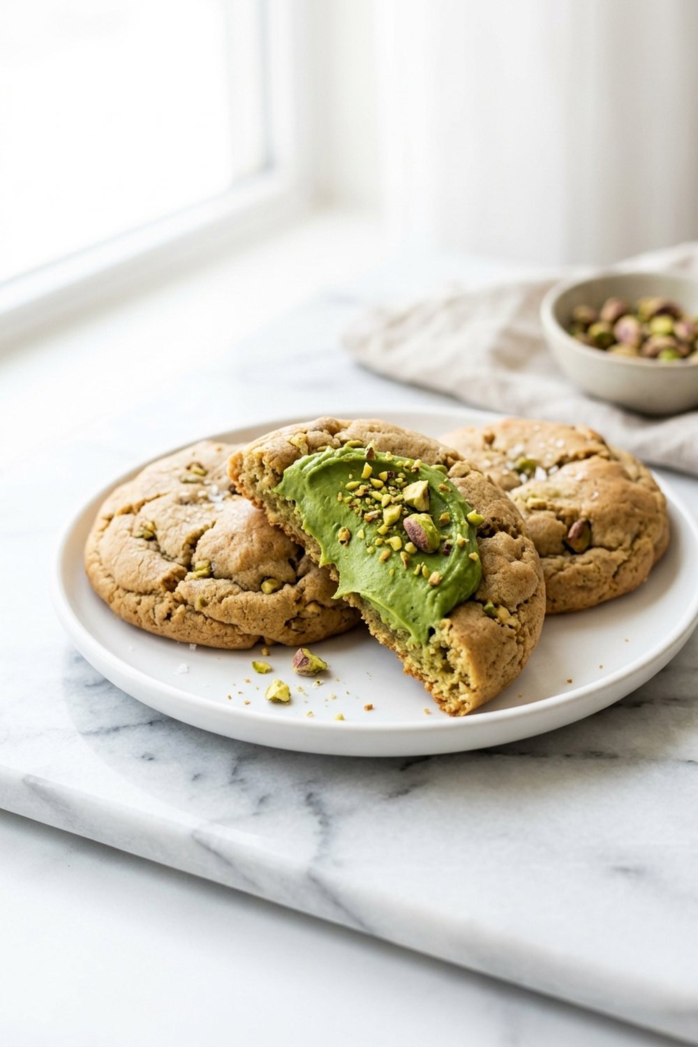 Pistachio Cream Stuffed Cookies hero shot