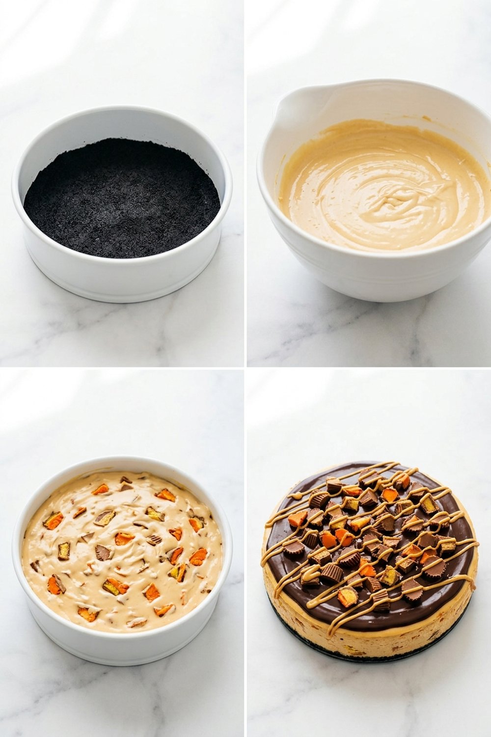 Step by step for Reese's Peanut Butter Cheesecake