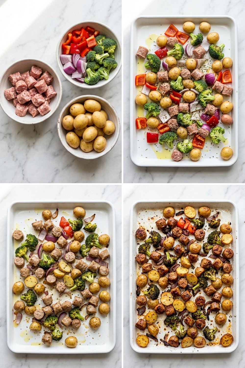 Step by step Sheet Pan Sausage and Veggies