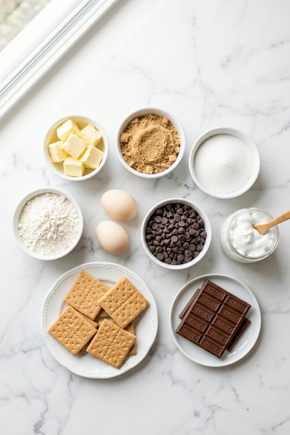 Ingredients for S'mores Stuffed Cookies