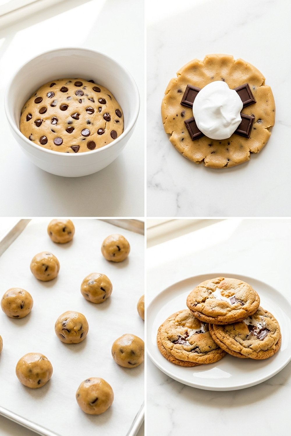 Step by step for S'mores Stuffed Cookies