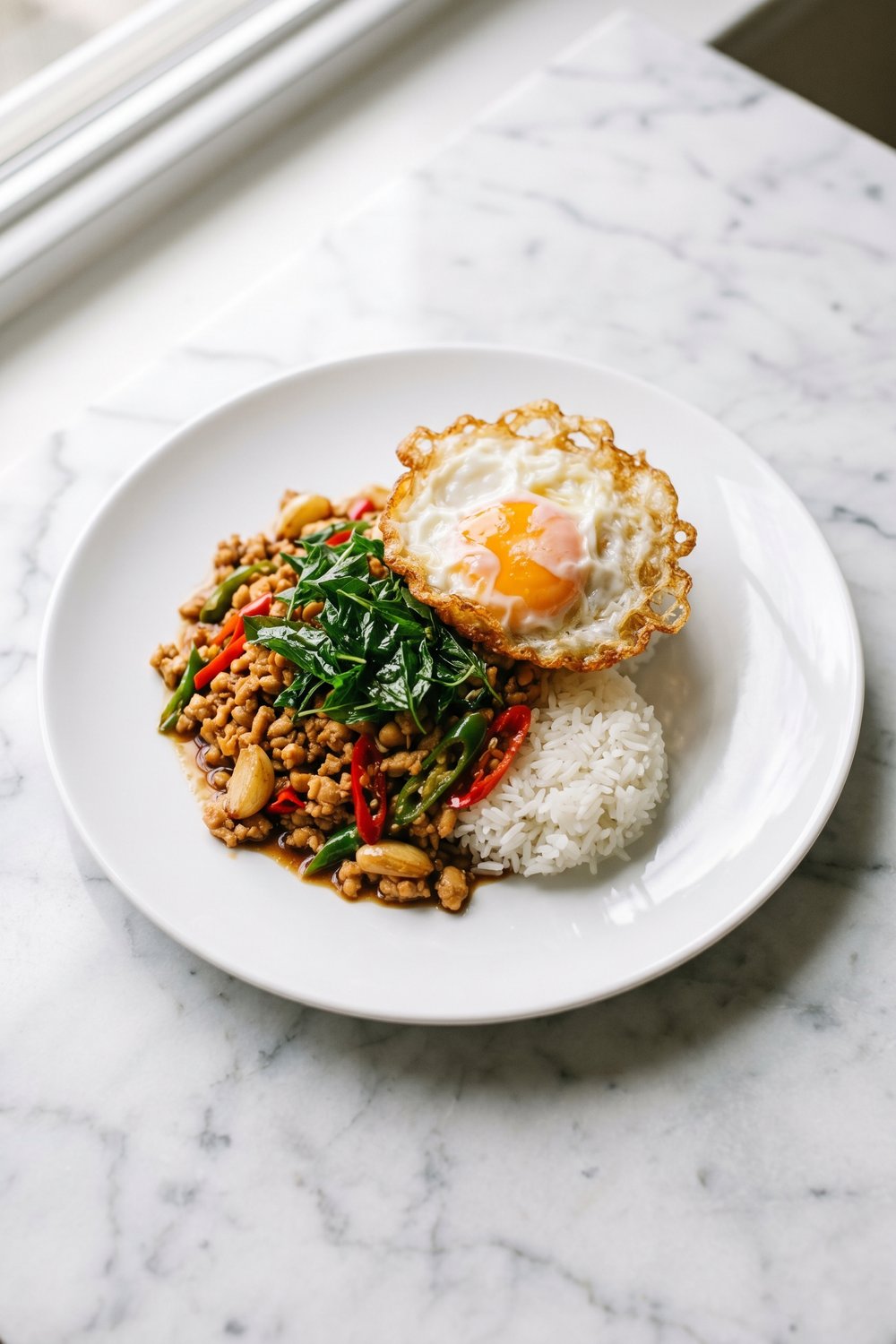 Spicy Thai Basil Chicken (Pad Krapow Gai) hero shot