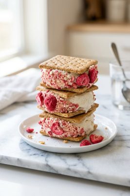 Strawberry Crunch Ice Cream Sandwiches hero shot