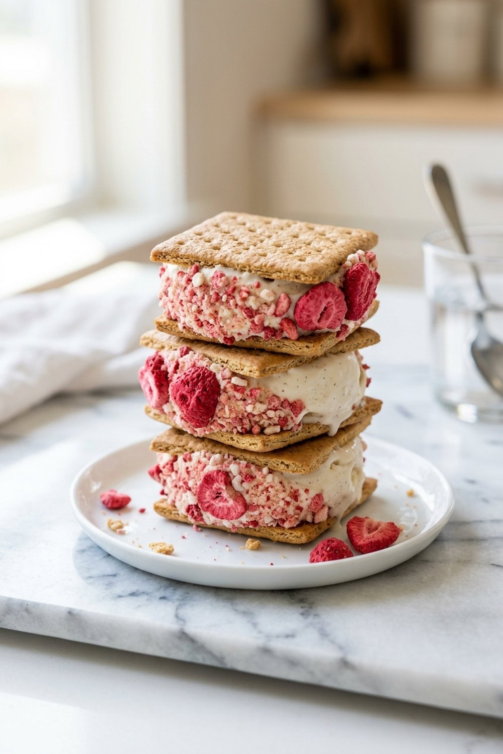 Strawberry Crunch Ice Cream Sandwiches hero shot