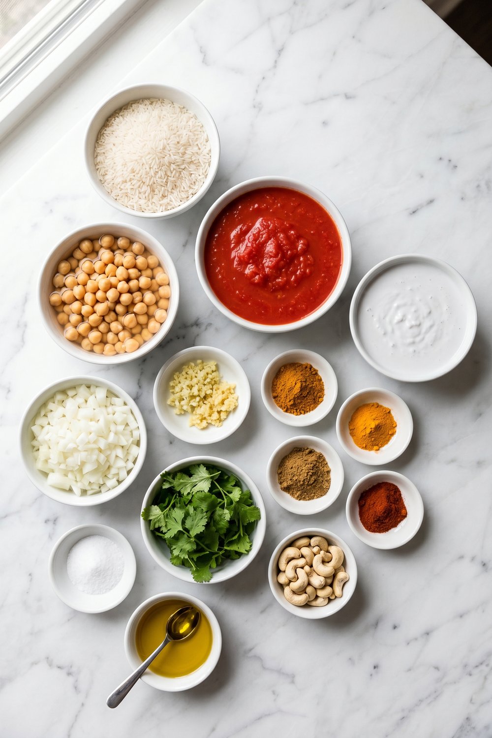 Ingredients for Vegan Chickpea Tikka Masala