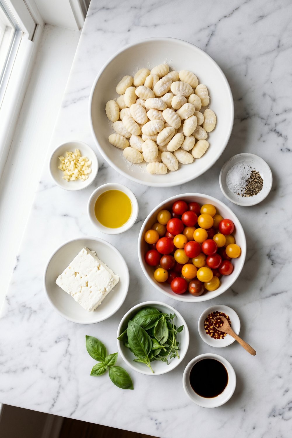 Ingredients for Vegetarian Baked Feta Gnocchi