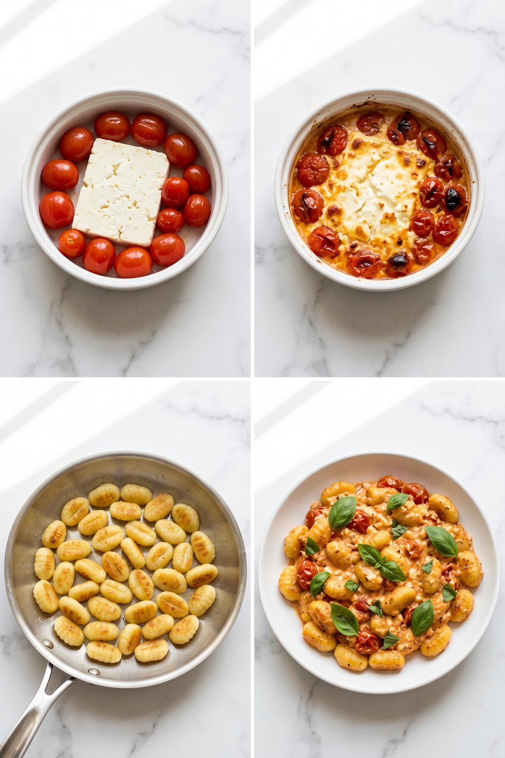 Step by step Vegetarian Baked Feta Gnocchi