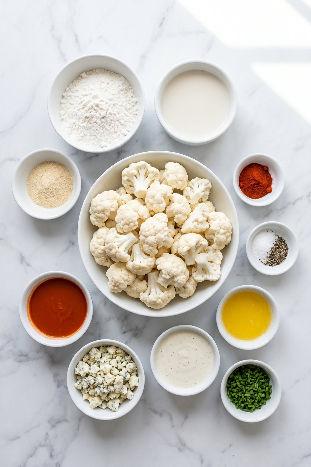 Ingredients for Vegetarian Crispy Buffalo Cauliflower