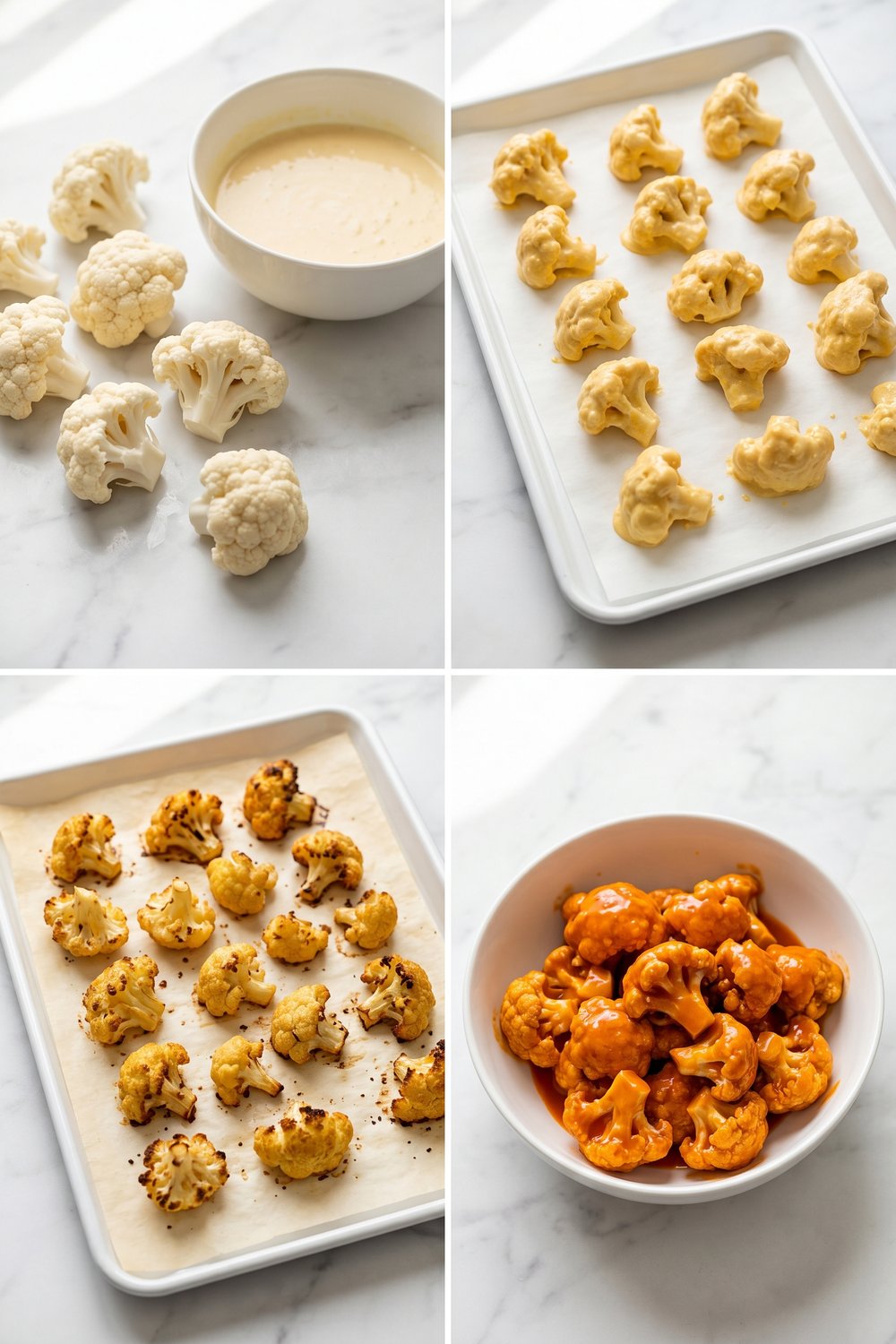 Step by step Vegetarian Crispy Buffalo Cauliflower